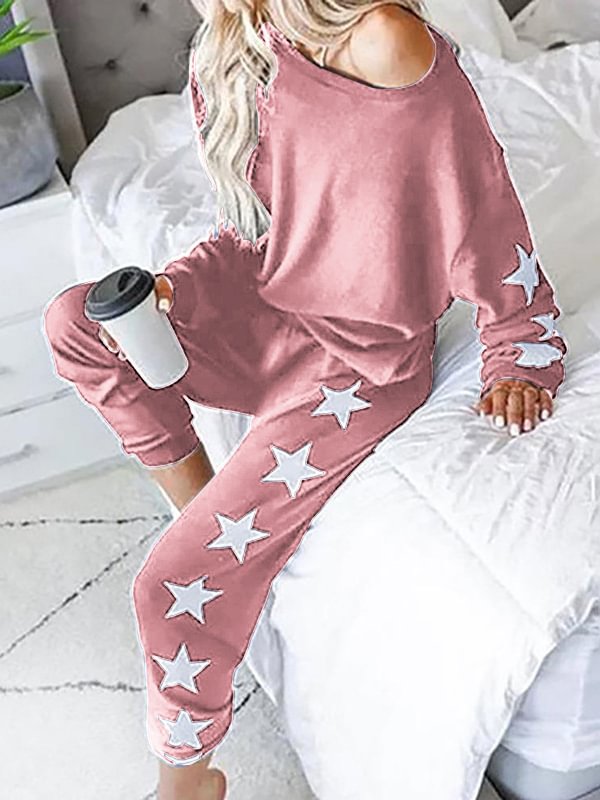 Women's loose fashion printing long-sleeved casual suit