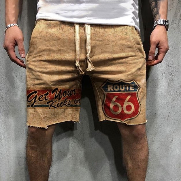 66 road print casual shorts / [viawink] /