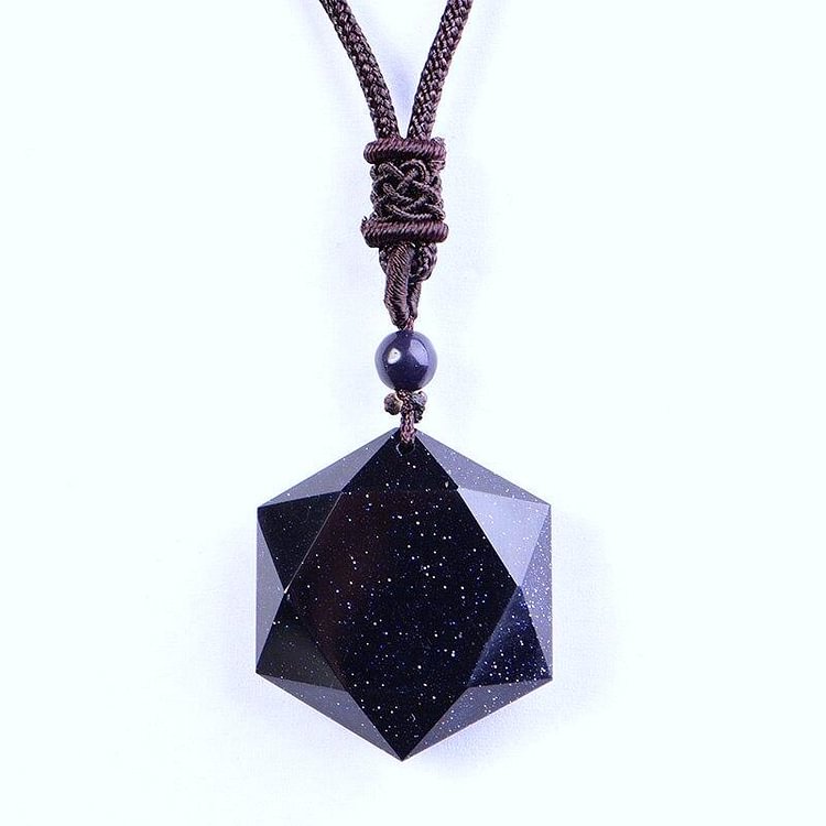 Obsidian Stardust Stone Necklace-Mayoulove
