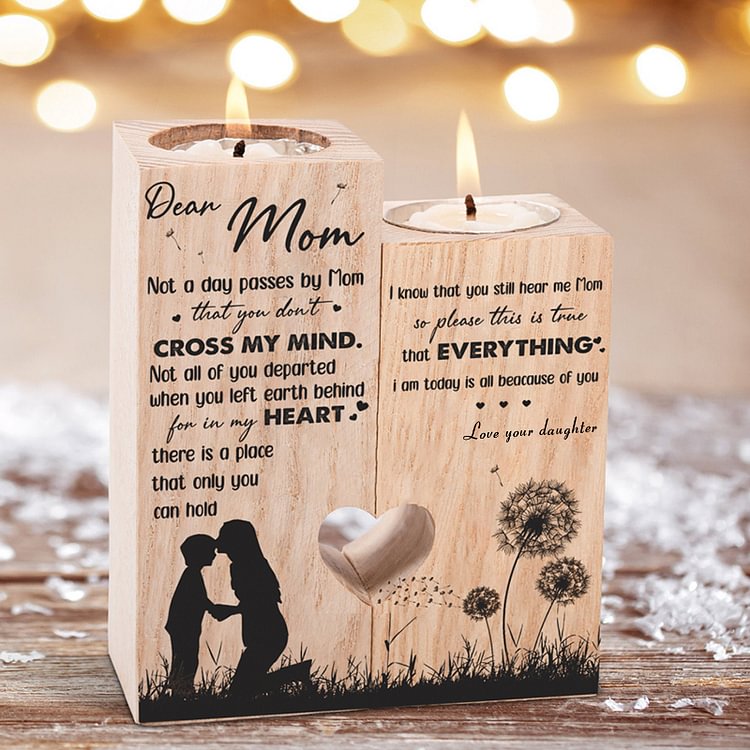 Dear Mom Candle Holder Memorial Candlesticks for Lost Mother-I know that you still hear me Mom