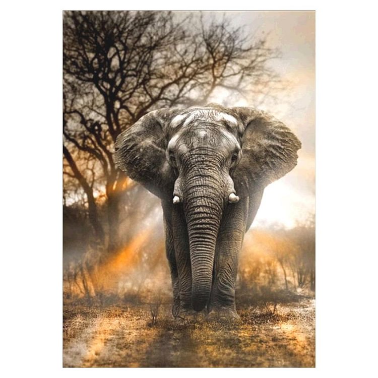 Standing Elephant Full Round Drill Diamond Painting 40X30CM(Canvas) gbfke