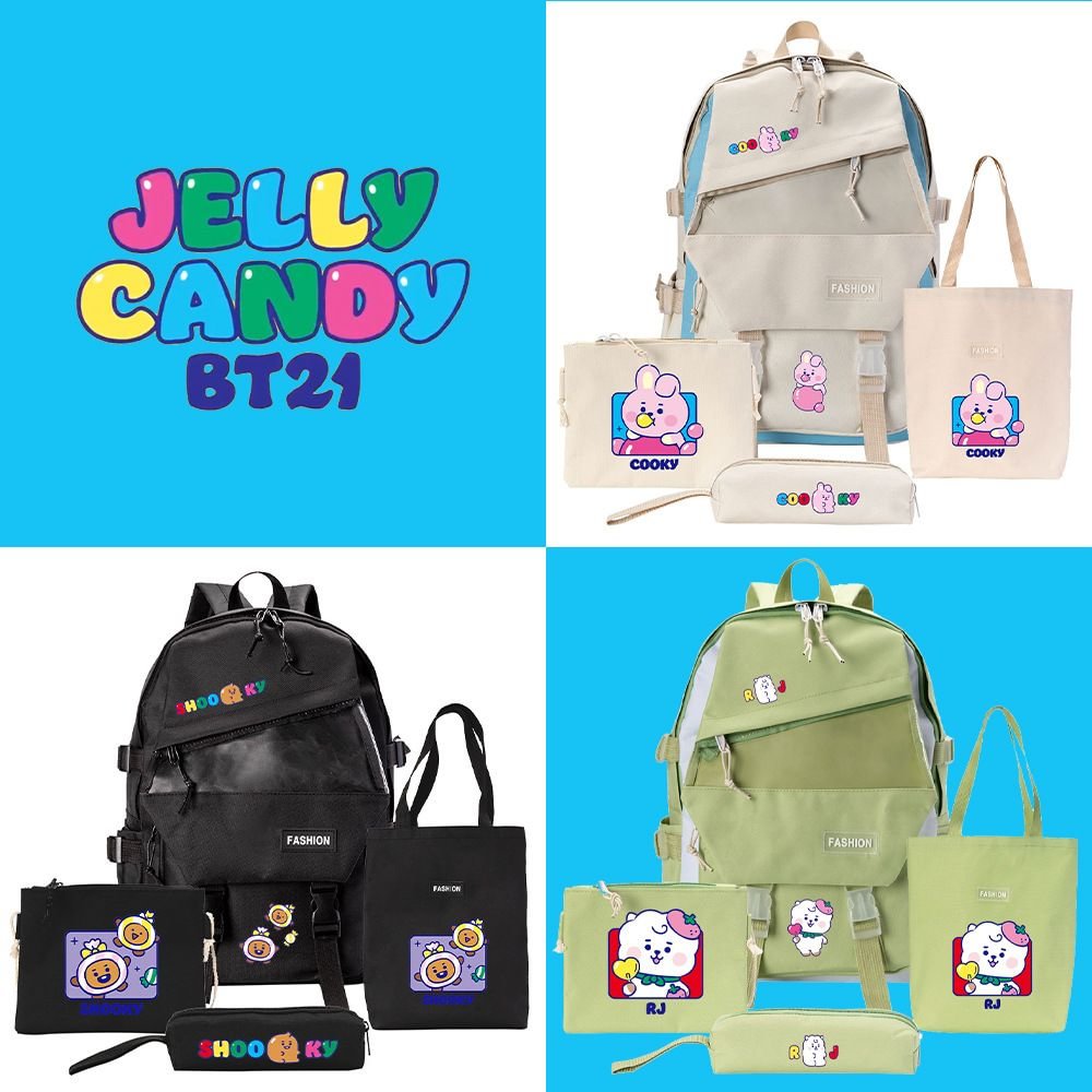 BT21 Jelly Candy Cute Four-piece Backpack