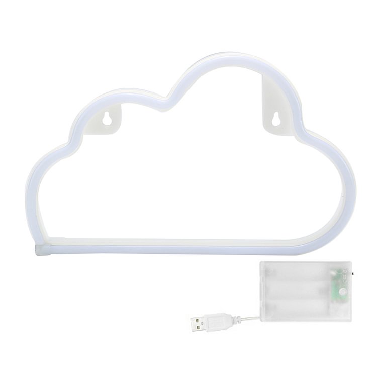 Cartoon Cloud Shaped Sign Neon Lights USB Battery Operated Art Hanging Lamp