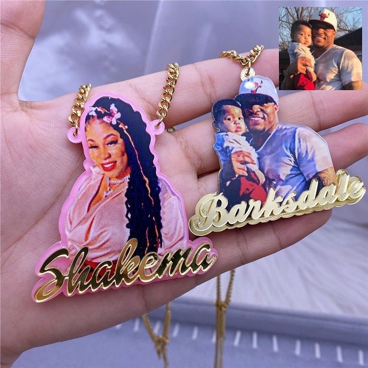 Custom Name Custom Photo Necklace Personalized Jewelry Hiphop Pendent