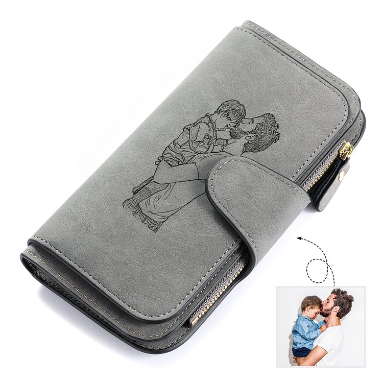 Women Wallet Personalized Photo Purse Long Style Leather