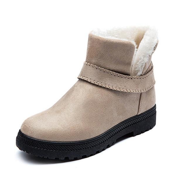 Women Sheepskin Winter Snow Ankle Boots - vzzhome