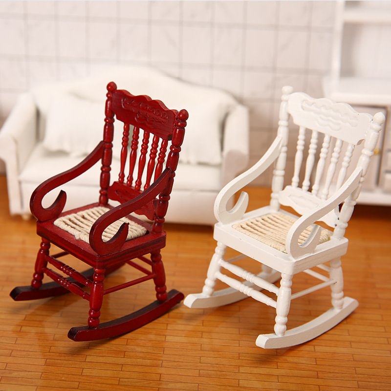  1:12 Dollhouse Rocking Chairs for Bedroom Furniture sets for 6 Inches Miniature Dolls - Reborndollsshop.com-