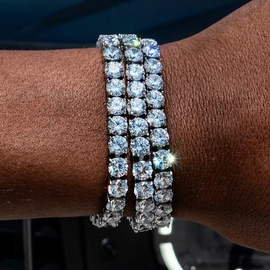 6MM Men's 1 Row Zircon Tennis Bracelet Bling Jewelry-VESSFUL