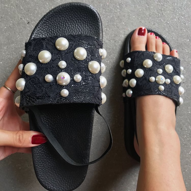 Women‘s Fashion Pearl Comfortable Sandals