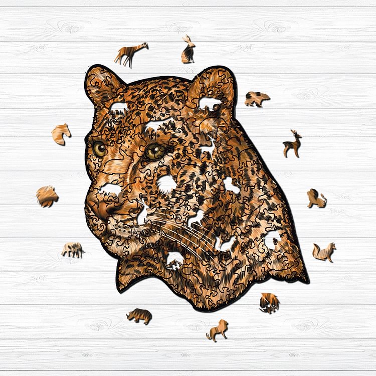 Leopard's Head Wooden Jigsaw Puzzle