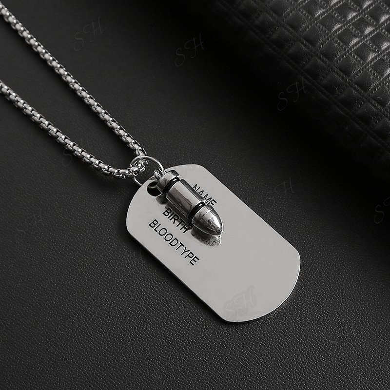 Chain Bullet Army Brand Pendant Long Necklace / Techwear Club / Techwear
