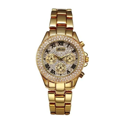 18K Gold Ladies Quartz Wristwatch-VESSFUL