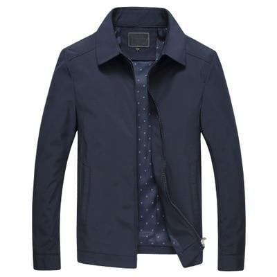 Mens Business Windbreaker Outerwear Stand Collar Jacket Overcoat-Corachic