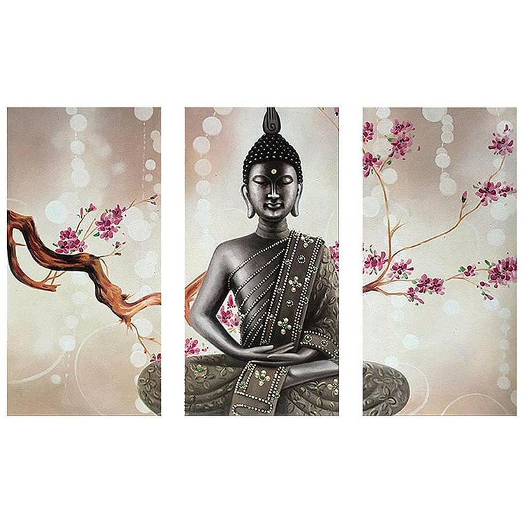 3pcs/set Bouddha-Full Round Diamond Painting - 90x55cm