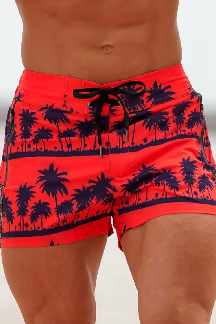 Tiboyz Fashion Coconut Print Beach Casual Shorts