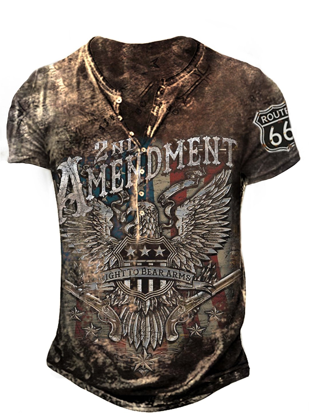 Mens Route 66 Printed Outdoor Sports T-Shirt / [viawink] /