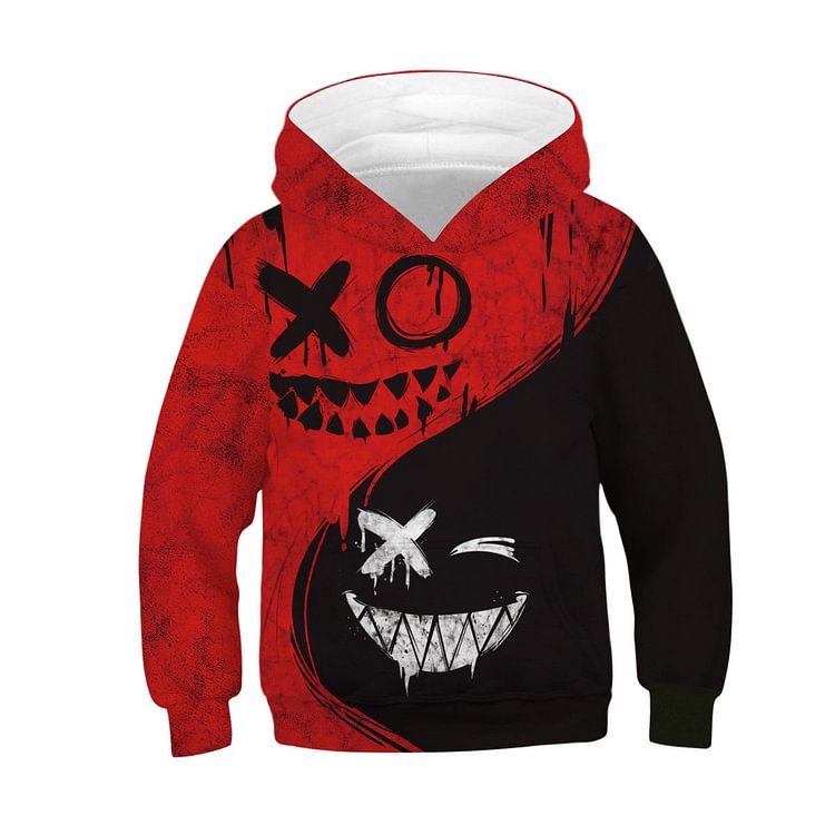 Kids Funny Clown Face Hoodie-Mayoulove