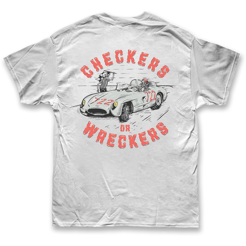 Checkers Or Wreckers Printed Skeleton Casual T-shirt -  UPRANDY
