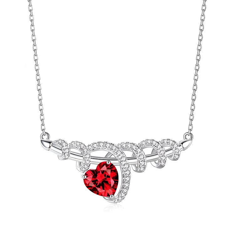 For Mother - S925 Mother's Love is the Heart of a Family Birthstone Crystal Necklace
