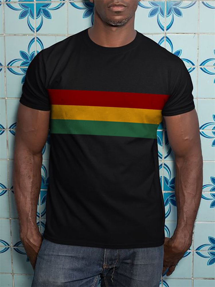 BrosWear Black Pride Inspired Stripe Print T-shirt