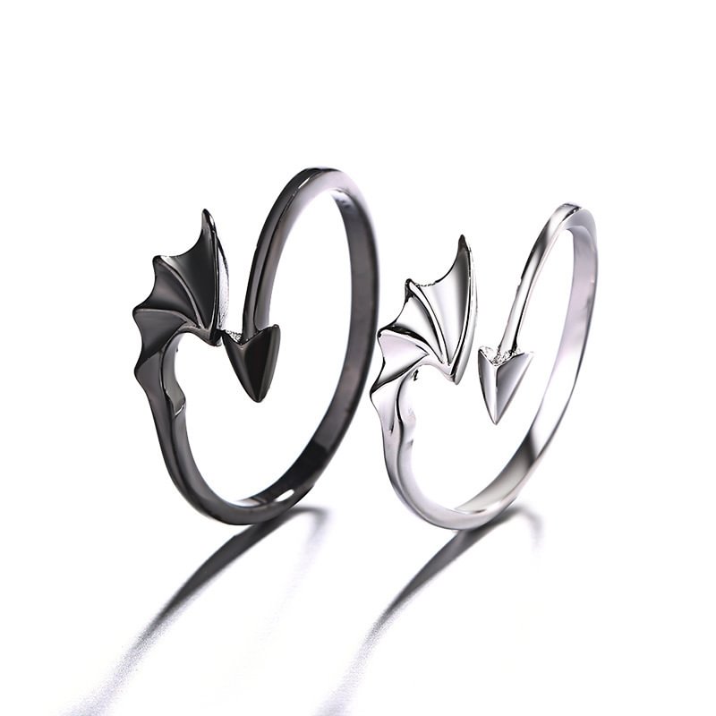  Angel and Devil Wings Adjustable Couple Rings