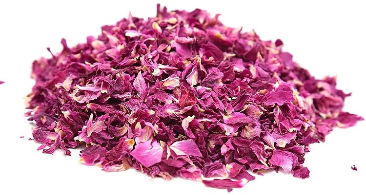 Wahdawn Organic Dried Rose Petals, Culinary Food Grade Aromatic Dry Rose Edible for Flower Tea, Baking and Making Rose Water, 1.76 Oz / 50 Grams