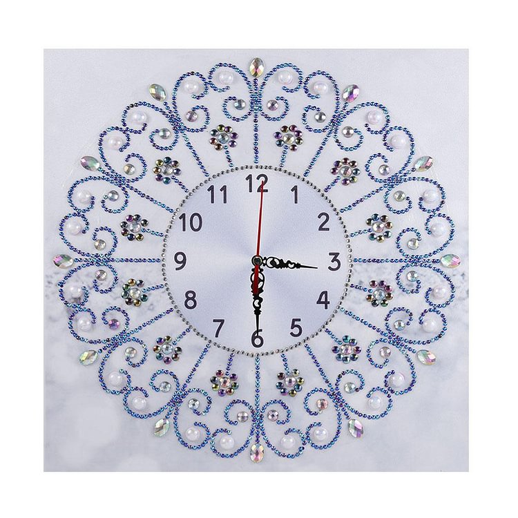White Flower-Creative Diamond Wall Clock