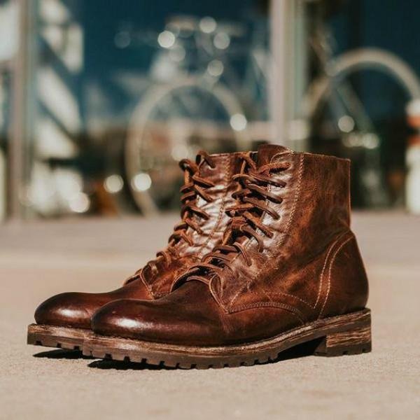 Men's Retro Leather Martin Shoes-Corachic