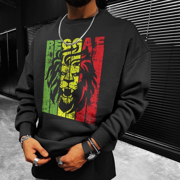 BrosWear Reggae Lion Dark Grey Crewneck Sweatshirt