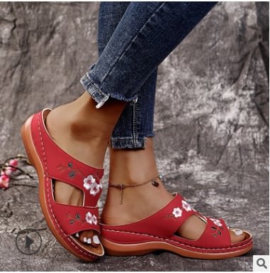 Womens Flat Sandals Summer Casual Hollow Out Comfortable Wedges Shoes Slip On Platform Slippers For Women
