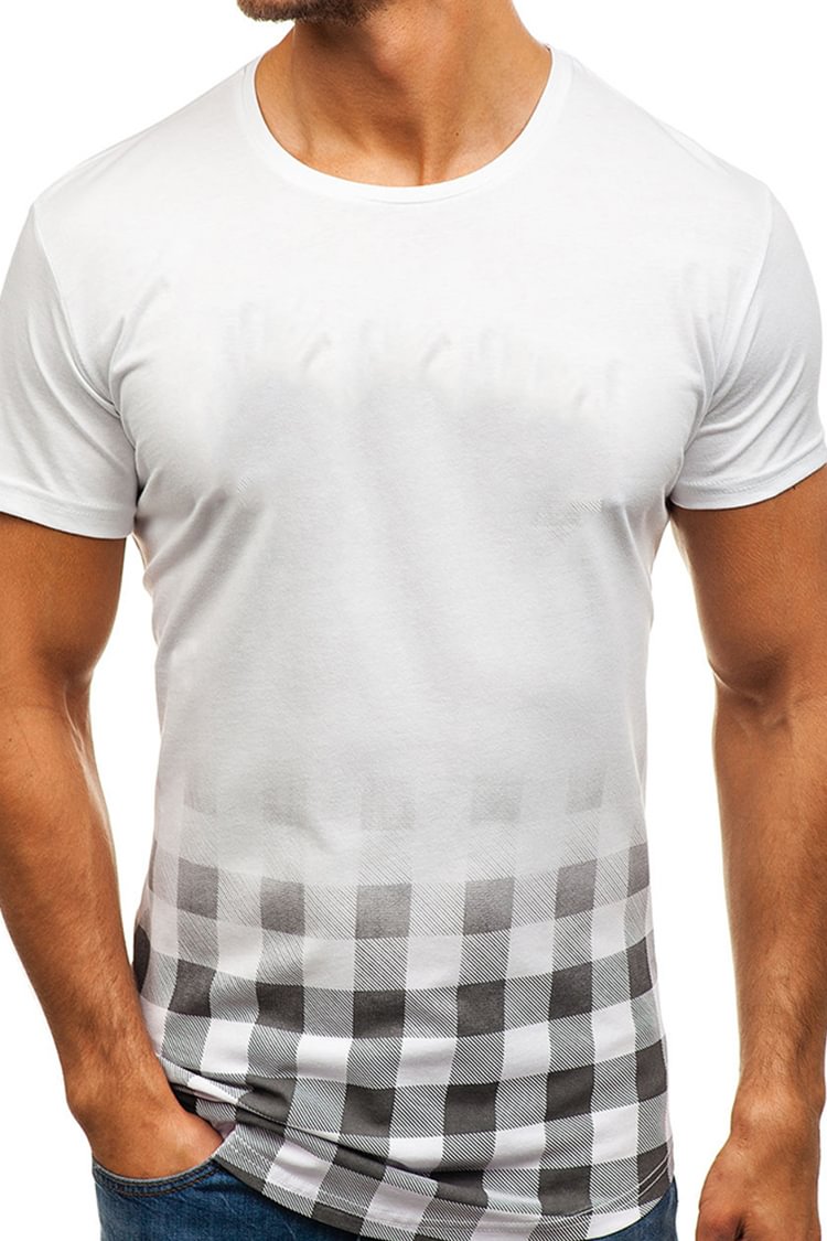 Tiboyz Men's Fashion Ripped Point Hem Casual T-Shirt