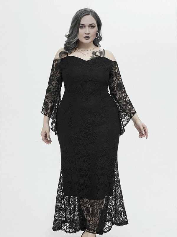 Plus Size Lace Small Fragrance Long Lace Dress for Curve