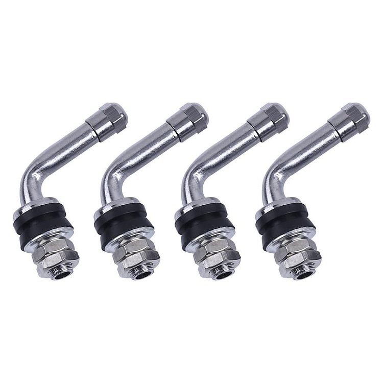 4pcs 90 Degrees Angle Bolt In Tubeless Chrome Plated Metal Tire Valve Stems