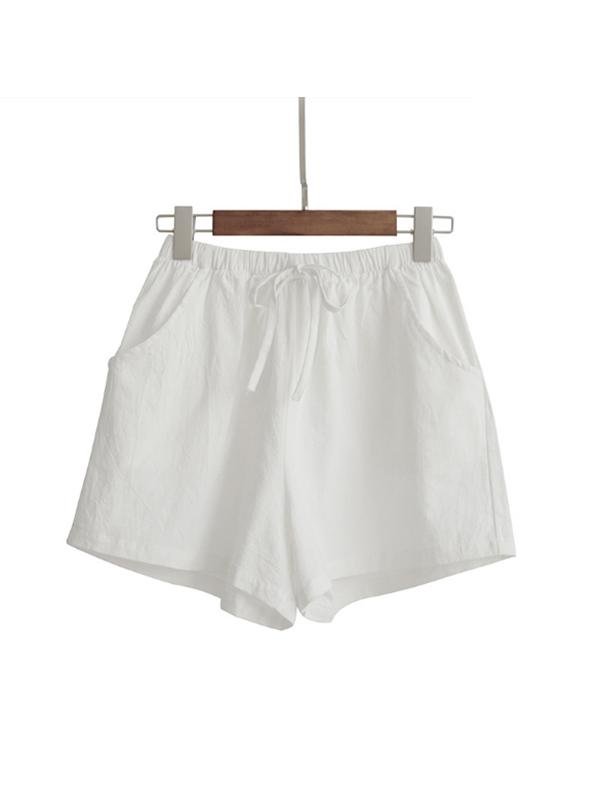 Women's Vintage Comfort Soft Cotton Linen Shorts-Mayoulove