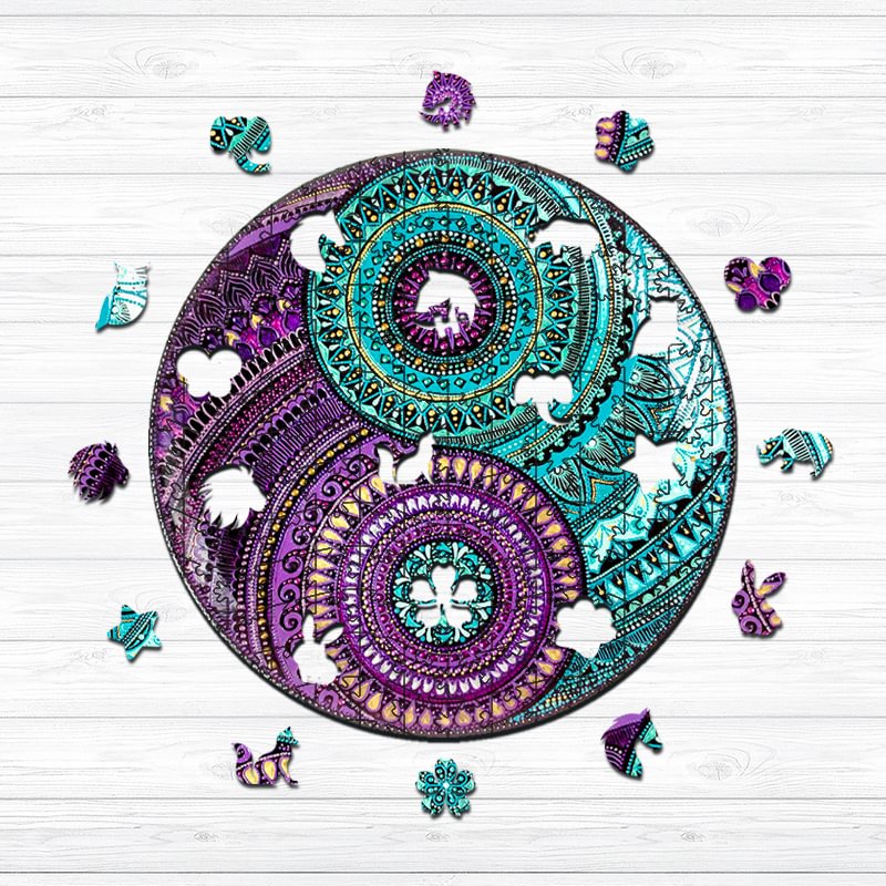 YIN YANG-Yin Yang Mandala Wooden Puzzle-Ainnpuzzle