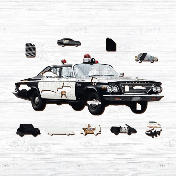 Chrysler Newport Police Cruiser 1963  Wooden Puzzle