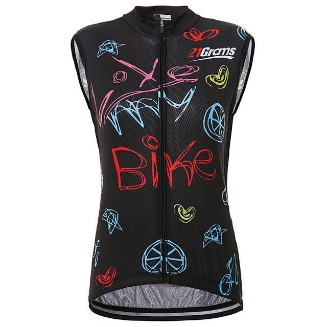 Women's Sleeveless Cycling Jersey Black Bike Jersey Top Road Bike Cycling Quick Dry Sweat-wicking Sports Clothing Apparel / Micro-elastic / Race Fit / Italian Ink / Breathable Armpits-Corachic