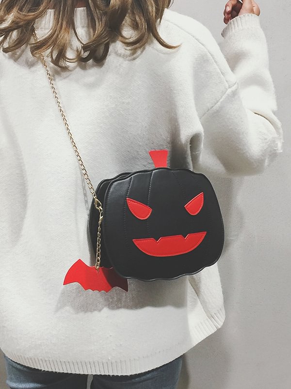 Fashion Color-block Cute Pumpkin Bag
