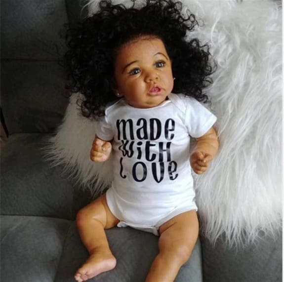  [Kids Gift Toy Sale] Black 20'' Kids Reborn Lover Bess Black Reborn Toddler Baby Doll Girl, Handmade Realistic Baby "Heartbeat"  Doll for Girls - Reborndollsshop.com-Reborndollsshop®