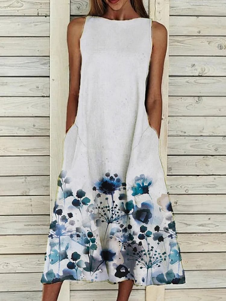 Floral Printed Short Sleeve Dress
