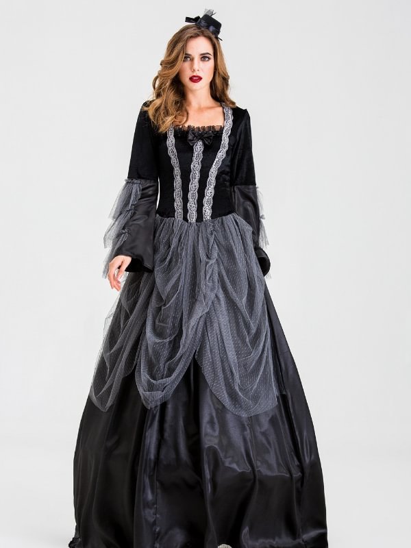 Vintage Witch Lace Paneled Swing Dress
