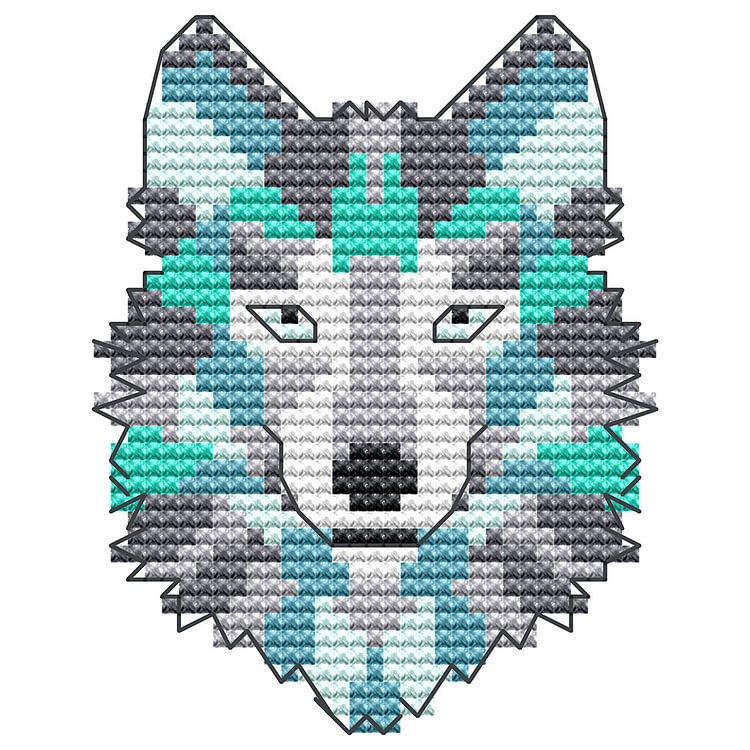 (Counted/Stamped)Abstract Wolf - Cross Stitch  9*13CM