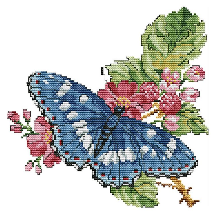 Butterfly - 14Ct Stamped Cross Stitch Kit 28*28CM