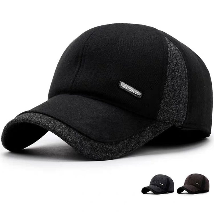 New winter thick woolen middle-aged baseball cap men's Korean warm outdoor cap ear cap wholesale / [viawink] /