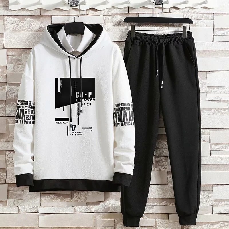 Sweater suit loose trend all-match round neck casual sports suit