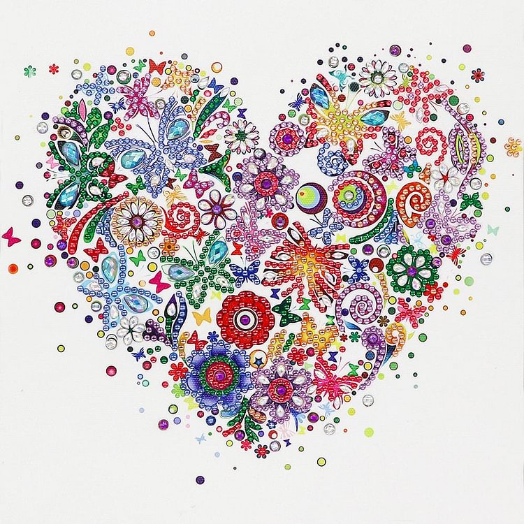 Heart - Special Shaped Drill Diamond Painting - 30x30cm(Canvas)