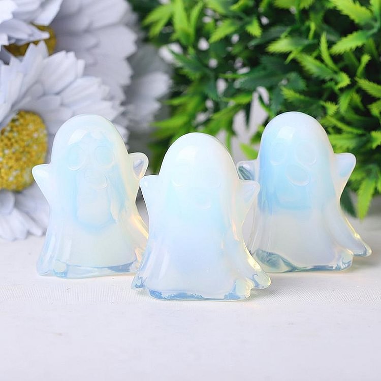 1.8" Opalite Ghost Crystal Carvings for Halloween Crystal wholesale suppliers