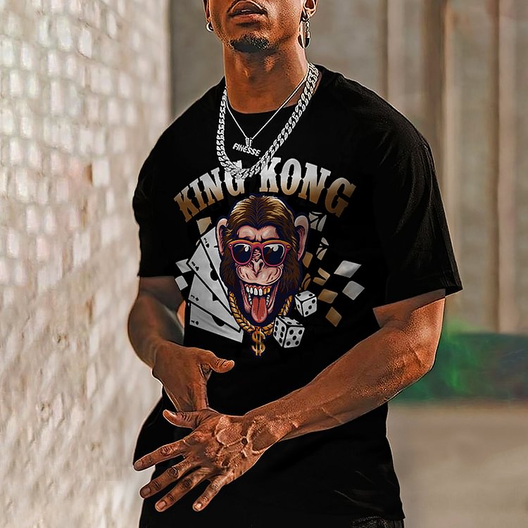 BrosWear Trend Hip Hop Kong Short Sleeve T-Shirt