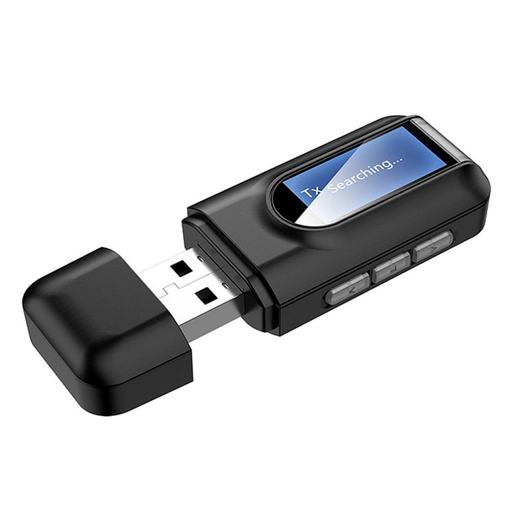 LCD USB Bluetooth 5.0 Wireless Audio Transmitter Receiver 3.5mm AUX Jack