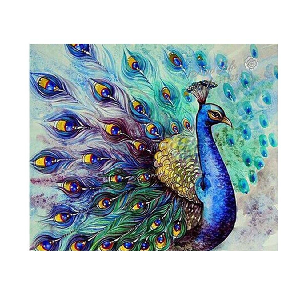 Full Round Diamond Painting Peacock Tail (40*30cm)